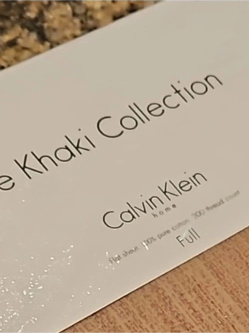 Calvin Klein Home RARE The Khaki Collection Full Flat Sheet Adobe Texture Almond